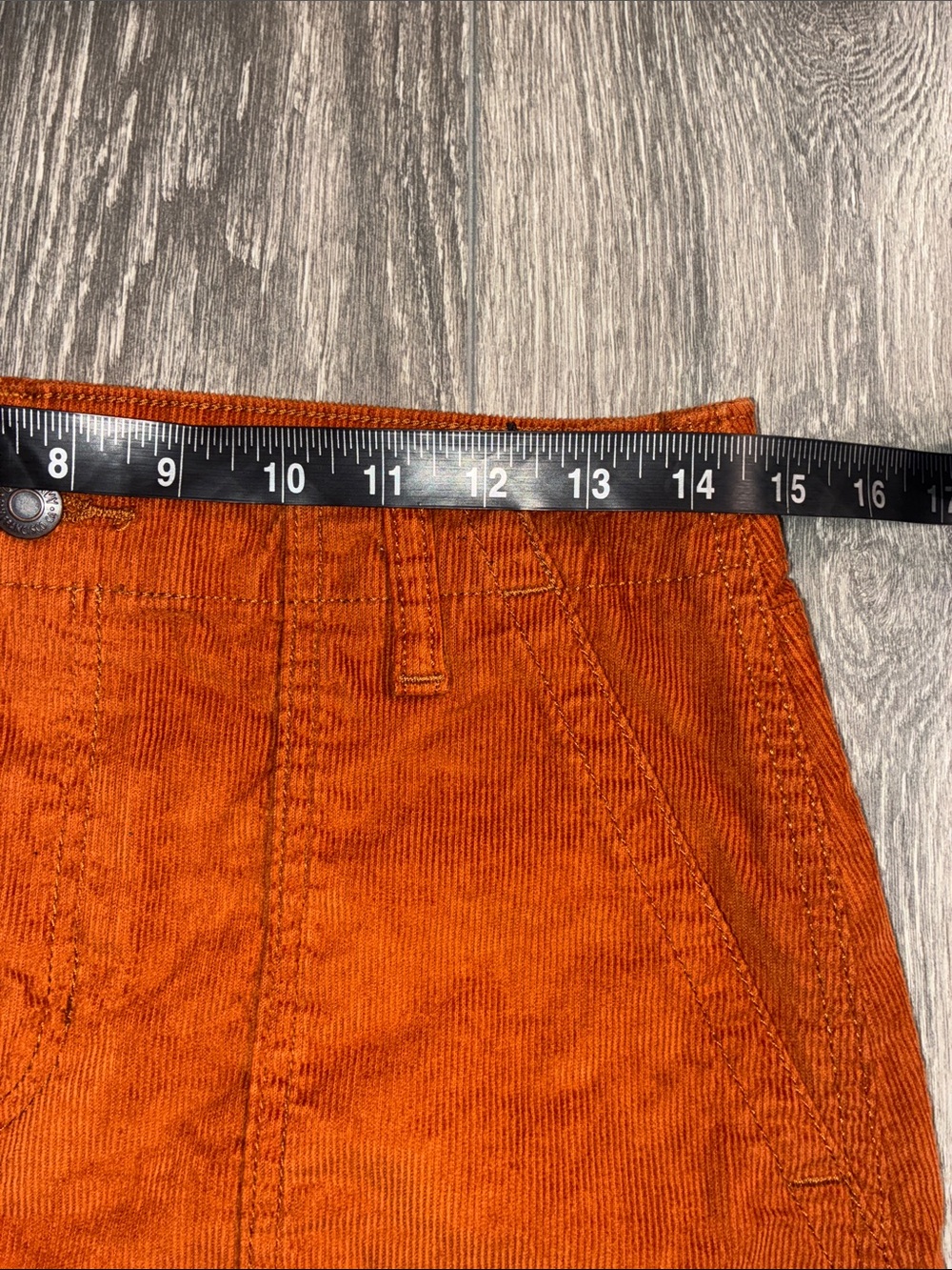 Old Navy Rust Orange Corduroy Mini Skirt Size 6 - Picture 7 of 8